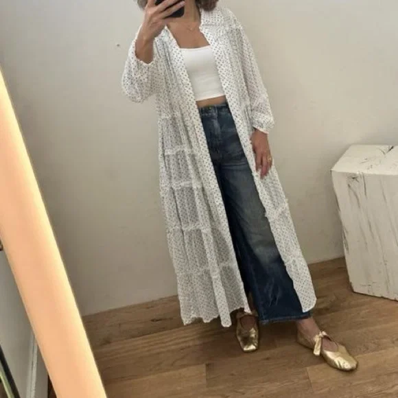 Anthropologie Long-Sleeve Smocked Tiered Maxi Dress - Picture 13 of 14